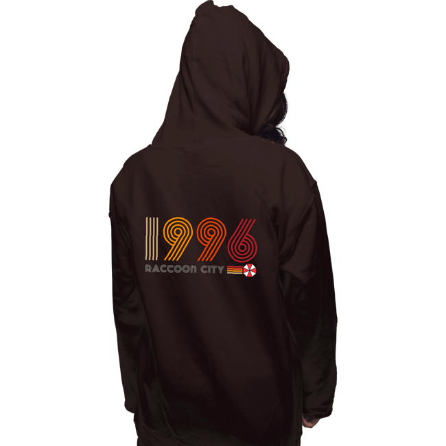 Daily_Deal_Shirts Pullover Hoodies, Unisex / Small / Dark Chocolate Raccoon City 1996