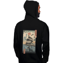 Load image into Gallery viewer, Shirts Pullover Hoodies, Unisex / Small / Black Kame Kame Ukiyo-e
