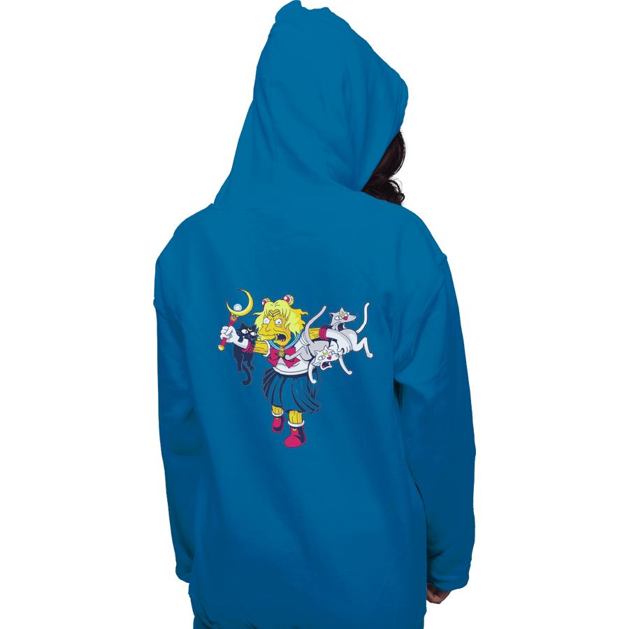 Shirts Zippered Hoodies, Unisex / Small / Royal Blue Moon Cat Lady