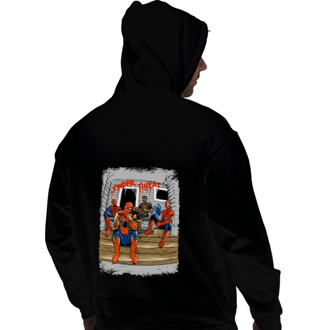 Daily_Deal_Shirts Pullover Hoodies, Unisex / Small / Black Spider Threat