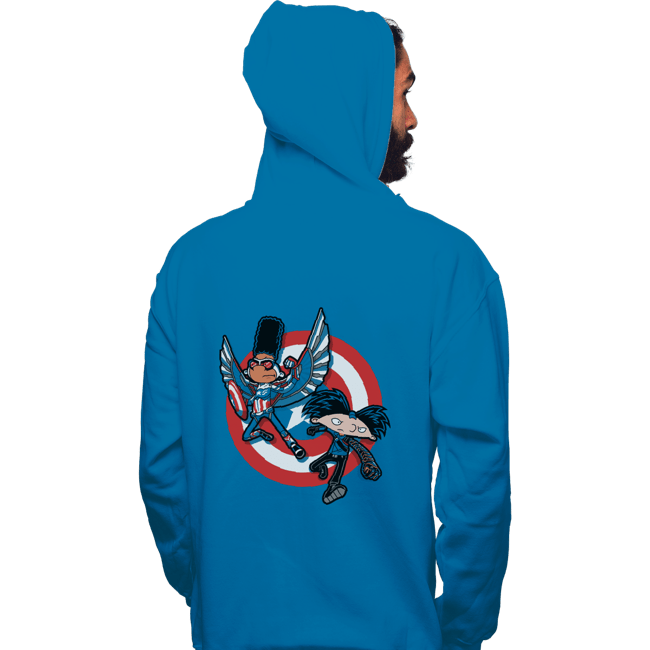 Daily_Deal_Shirts Pullover Hoodies, Unisex / Small / Sapphire Captain Tallhair And Football Soldier