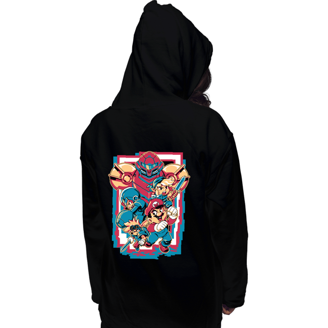 Daily_Deal_Shirts Pullover Hoodies, Unisex / Small / Black Retro Heroes
