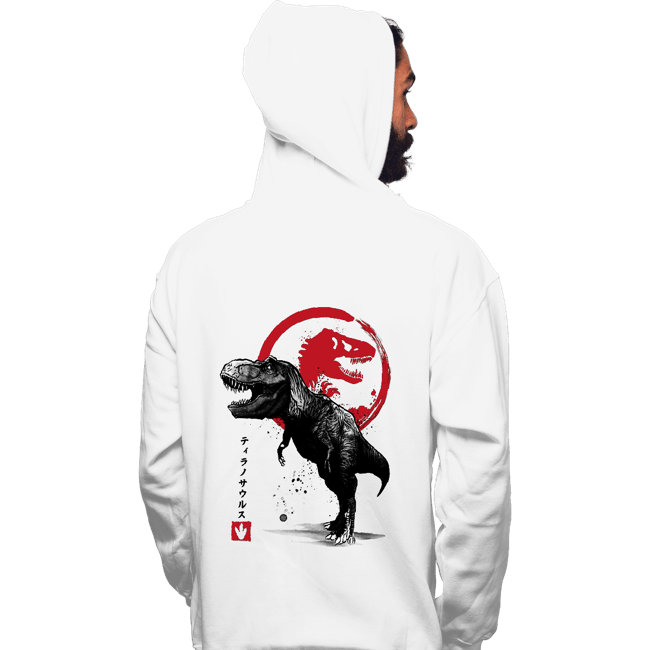 Shirts Pullover Hoodies, Unisex / Small / White Tyrannosaurus sumi-e halftones