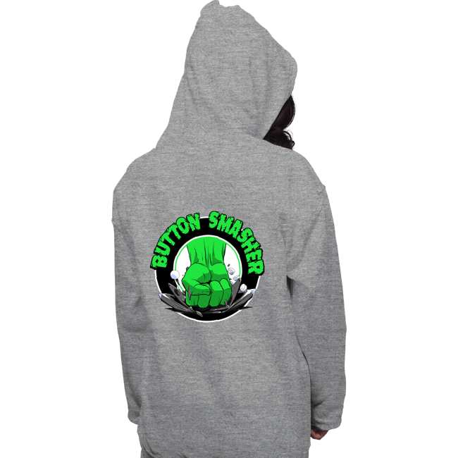 Shirts Pullover Hoodies, Unisex / Small / Sports Grey Button Smasher