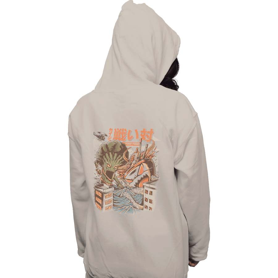 Shirts Pullover Hoodies, Unisex / Small / Sand Kaiju Food Fight