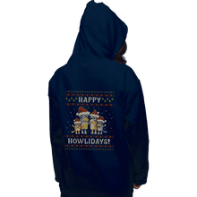Load image into Gallery viewer, Daily_Deal_Shirts Pullover Hoodies, Unisex / Small / Navy Happy Howlidays
