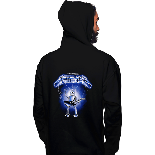 Daily_Deal_Shirts Pullover Hoodies, Unisex / Small / Black Shiny Metal