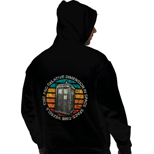 Shirts Pullover Hoodies, Unisex / Small / Black Retro Tardis Sun