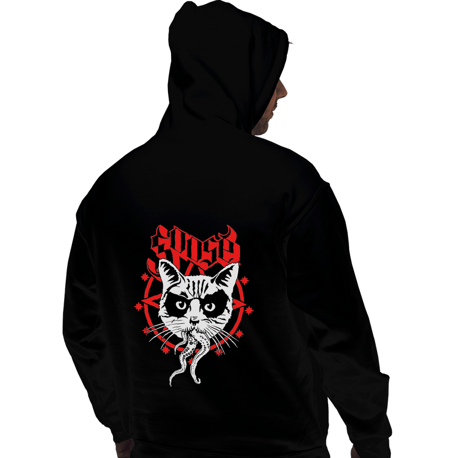 Shirts Pullover Hoodies, Unisex / Small / Black Black Metal Cat