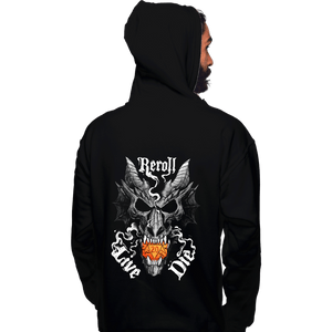 Daily_Deal_Shirts Pullover Hoodies, Unisex / Small / Black Dragon Skull Dice