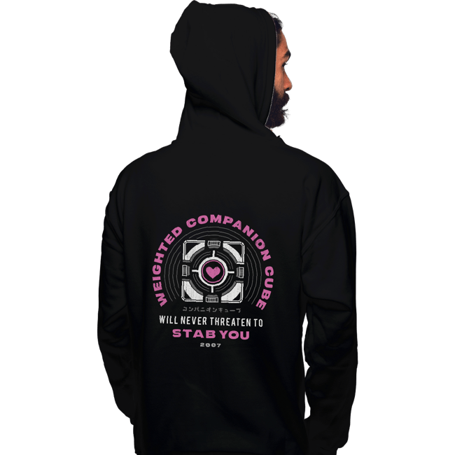 Shirts Pullover Hoodies, Unisex / Small / Black Companion Cube Emblem