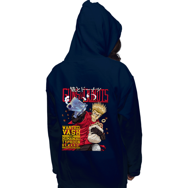 Daily_Deal_Shirts Pullover Hoodies, Unisex / Small / Navy Guns And Donuts