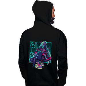 Daily_Deal_Shirts Pullover Hoodies, Unisex / Small / Black Neon Waxing Moon