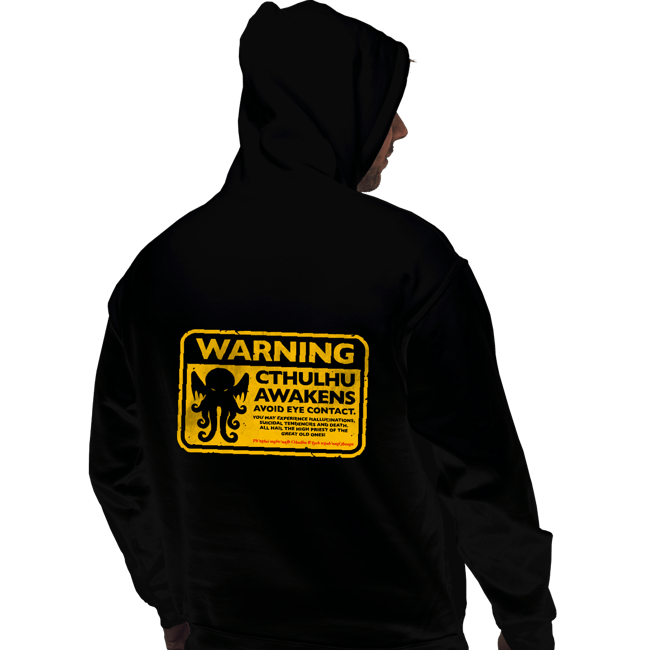 Daily_Deal_Shirts Pullover Hoodies, Unisex / Small / Black Cthulhu Warning
