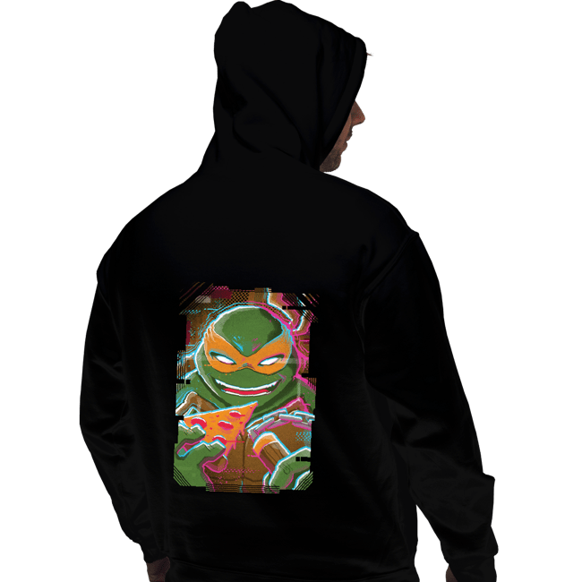 Daily_Deal_Shirts Pullover Hoodies, Unisex / Small / Black Glitch Michelangelo