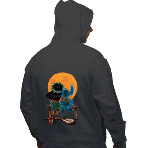 Daily_Deal_Shirts Pullover Hoodies, Unisex / Small / Charcoal Alien And Girl Gazing At The Moon