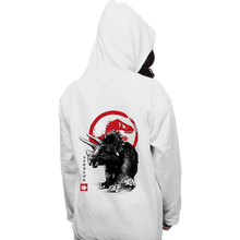 Load image into Gallery viewer, Shirts Pullover Hoodies, Unisex / Small / White TRICERATOPS SUMI-E halftones
