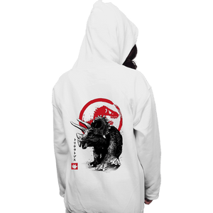 Shirts Pullover Hoodies, Unisex / Small / White TRICERATOPS SUMI-E halftones