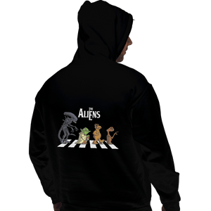 Shirts Pullover Hoodies, Unisex / Small / Black Aliens On Abbey Road