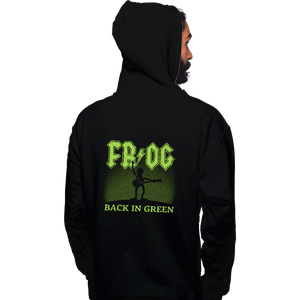 Daily_Deal_Shirts Pullover Hoodies, Unisex / Small / Black Back In Green