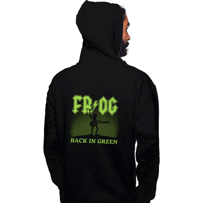 Daily_Deal_Shirts Pullover Hoodies, Unisex / Small / Black Back In Green