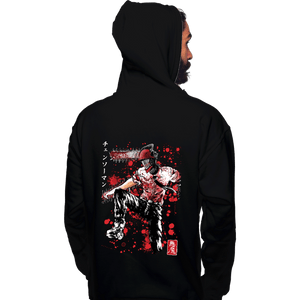 Daily_Deal_Shirts Pullover Hoodies, Unisex / Small / Black Chainsaw Sumi-E