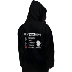 Shirts Pullover Hoodies, Unisex / Small / Black Meow Meaning