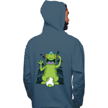 Load image into Gallery viewer, Shirts Pullover Hoodies, Unisex / Small / Indigo Blue Dinosaur Island
