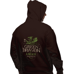 Shirts Pullover Hoodies, Unisex / Small / Dark Chocolate Green Dragon Lager