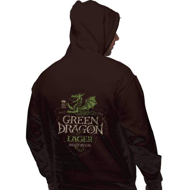 Shirts Pullover Hoodies, Unisex / Small / Dark Chocolate Green Dragon Lager