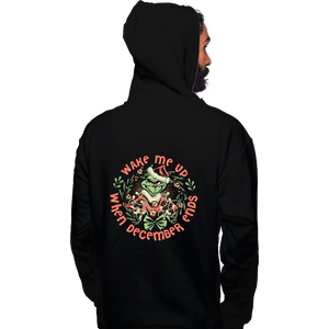 Daily_Deal_Shirts Pullover Hoodies, Unisex / Small / Black Wake Me Up When December Ends