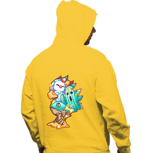 Load image into Gallery viewer, Shirts Pullover Hoodies, Unisex / Small / Gold Magical Silhouettes - Chocobo
