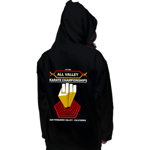 Daily_Deal_Shirts Pullover Hoodies, Unisex / Small / Black All Valley Karate