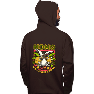 Daily_Deal_Shirts Pullover Hoodies, Unisex / Small / Dark Chocolate Momo Is My Spirit Animal