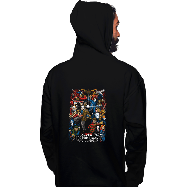 Daily_Deal_Shirts Pullover Hoodies, Unisex / Small / Black Super Horror Icons