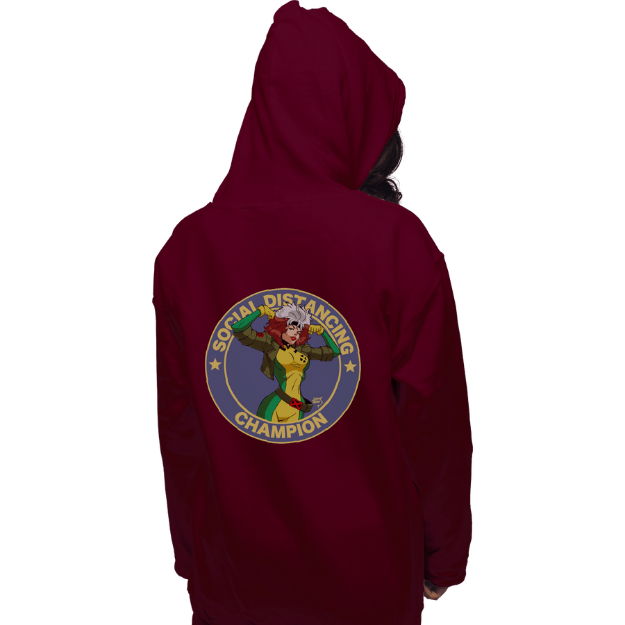 Shirts Pullover Hoodies, Unisex / Small / Maroon Rogue Social Distancing Champion