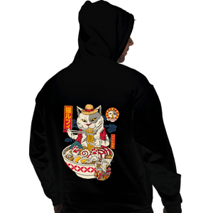 Daily_Deal_Shirts Pullover Hoodies, Unisex / Small / Black Ramen Cat Pirate