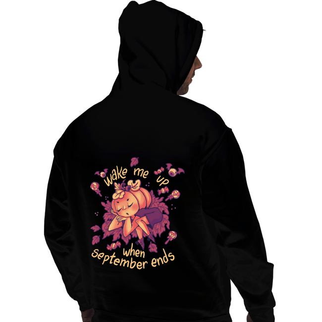 Shirts Pullover Hoodies, Unisex / Small / Black Sleepy Pumpkin