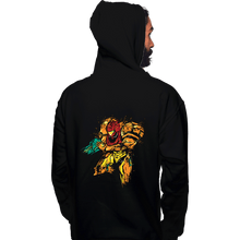 Load image into Gallery viewer, Shirts Pullover Hoodies, Unisex / Small / Black Metroid - Galactic Bounty Hunter

