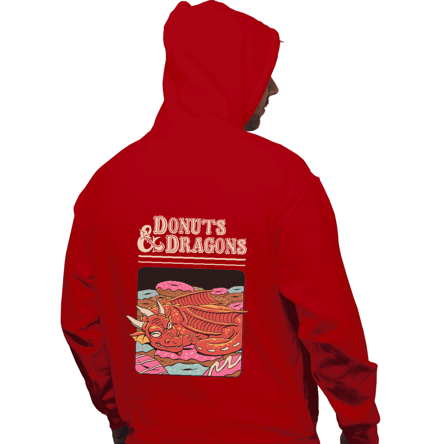 Shirts Pullover Hoodies, Unisex / Small / Red Donuts And Dragons