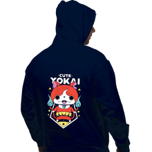 Load image into Gallery viewer, Shirts Pullover Hoodies, Unisex / Small / Navy Cute Yokai
