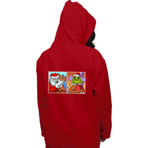 Daily_Deal_Shirts Pullover Hoodies, Unisex / Small / Red Santa Yelling At Grinch