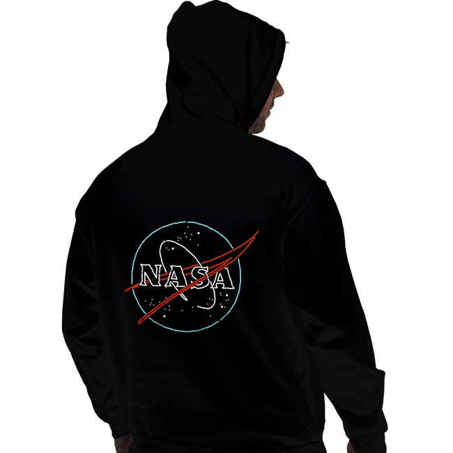 Shirts Pullover Hoodies, Unisex / Small / Black Neon NASA
