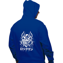 Load image into Gallery viewer, Shirts Pullover Hoodies, Unisex / Small / Royal Blue Blue Bomber Oni
