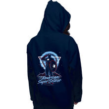 Load image into Gallery viewer, Shirts Pullover Hoodies, Unisex / Small / Navy Retro American Super Soldier
