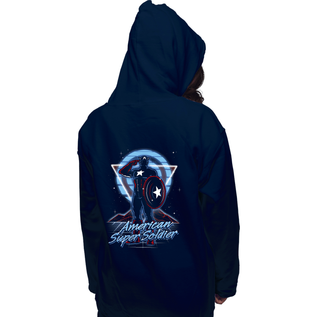 Shirts Pullover Hoodies, Unisex / Small / Navy Retro American Super Soldier