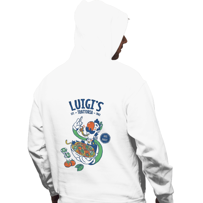 Daily_Deal_Shirts Pullover Hoodies, Unisex / Small / White Luigi's Trattoria