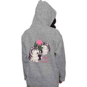 Daily_Deal_Shirts Pullover Hoodies, Unisex / Small / Sports Grey Two Wolves On Their Phones
