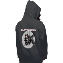Load image into Gallery viewer, Shirts Pullover Hoodies, Unisex / Small / Charcoal Playgotham Catwoman
