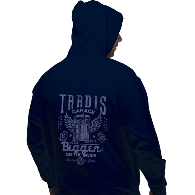 Daily_Deal_Shirts Pullover Hoodies, Unisex / Small / Navy Tardis Garage